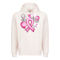 Pale Pink Balloons cancer ribbon Premium Hoodie - Artiststas