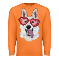 Carrot White shepherd with love glasses Premium Sweatshirt - RanaPortraitStore