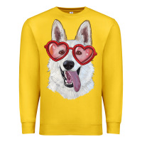 Lemon White shepherd with love glasses Premium Sweatshirt - RanaPortraitStore