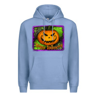 Colony Blue happy halloween jack o' lantern pumpkin Premium Hoodie - Jasminsmagicworld