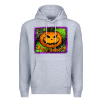 Heather Grey happy halloween jack o' lantern pumpkin Premium Hoodie - Jasminsmagicworld