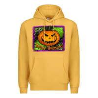 Mustard happy halloween jack o' lantern pumpkin Premium Hoodie - Jasminsmagicworld