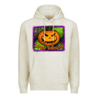 Oatmeal Heather happy halloween jack o' lantern pumpkin Premium Hoodie - Jasminsmagicworld