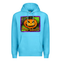Ocean Blue happy halloween jack o' lantern pumpkin Premium Hoodie - Jasminsmagicworld