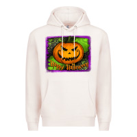 Pale Pink happy halloween jack o' lantern pumpkin Premium Hoodie - Jasminsmagicworld