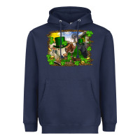Navy St patrick's day cows Heavyweight Hoodie - RanaPortraitStore