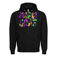 Black mardi gras Zipper Hoodie - JahusDesignShop