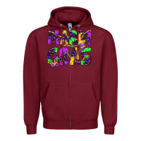 Burgundy mardi gras Zipper Hoodie - JahusDesignShop