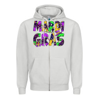 Dove Grey mardi gras Zipper Hoodie - JahusDesignShop