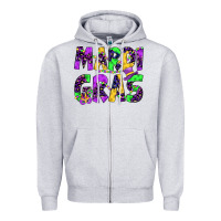 Heather Grey mardi gras Zipper Hoodie - JahusDesignShop