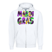 White mardi gras Zipper Hoodie - JahusDesignShop