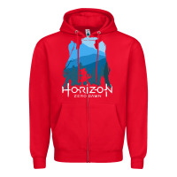 Red horizon zero dawn Zipper Hoodie - DesigneFamous