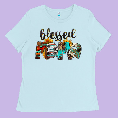 Western Blessed Mama Mother's Day Ladies Tee Designed By Fadigitalartstudio