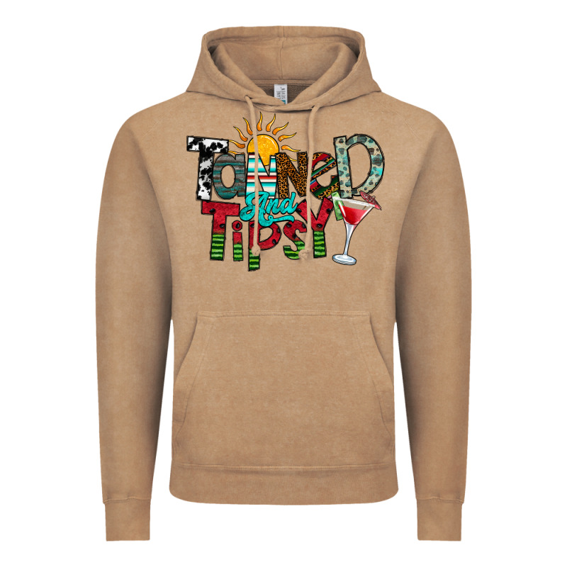 Tanned And Tipsy Vintage Hoodie by CowhideDigitalArt | Teevron