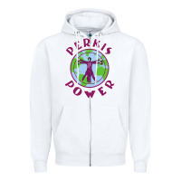 White heavyweights power Zipper Hoodie - DesigneFamous