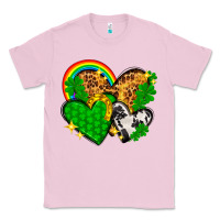 Bubblegum Pink St. Patrick's Day hearts with leopard Classic Tee - HowdyJamesFarm