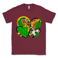 Burgundy St. Patrick's Day hearts with leopard Classic Tee - HowdyJamesFarm