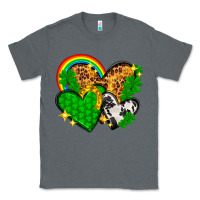 Charcoal Heather St. Patrick's Day hearts with leopard Classic Tee - HowdyJamesFarm