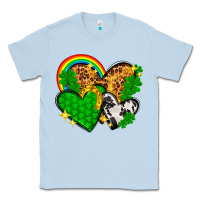 Dusty Blue St. Patrick's Day hearts with leopard Classic Tee - HowdyJamesFarm