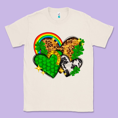 St. Patrick's Day Hearts With Leopard Classic Tee Designed By Howdyjamesfarm