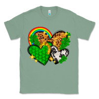 Sage St. Patrick's Day hearts with leopard Classic Tee - HowdyJamesFarm