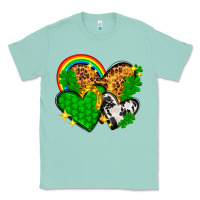 Seafoam St. Patrick's Day hearts with leopard Classic Tee - HowdyJamesFarm
