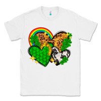 White St. Patrick's Day hearts with leopard Classic Tee - HowdyJamesFarm