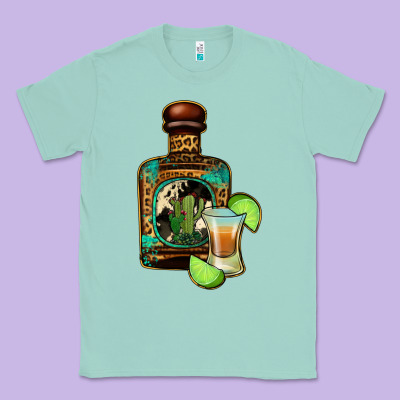 Tequila Bottle Classic Tee Designed By Jasminsmagicworld
