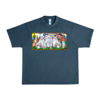 Midnight Navy Easter Bunnies Urban Heavy Tee - RanaPortraitStore