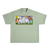 Oil Green Easter Bunnies Urban Heavy Tee - RanaPortraitStore