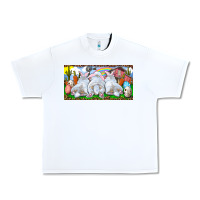 White Easter Bunnies Urban Heavy Tee - RanaPortraitStore