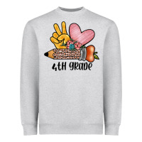 Heather Grey peace love 4th grade Heavyweight Sweatshirt - JahusDesignShop