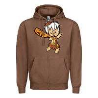 Chestnut bamm bamm Zipper Hoodie - DesigneFamous