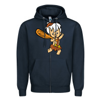 Navy bamm bamm Zipper Hoodie - DesigneFamous
