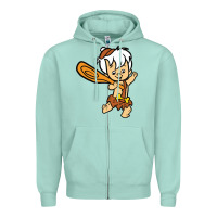 Seafoam bamm bamm Zipper Hoodie - DesigneFamous
