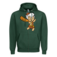 Sports Green bamm bamm Zipper Hoodie - DesigneFamous