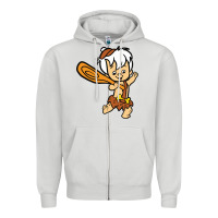 Dove Grey bamm bamm Zipper Hoodie - DesigneFamous