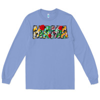 Colony Blue floral animal print mama Long Sleeve Tee - CowhideDigitalArt