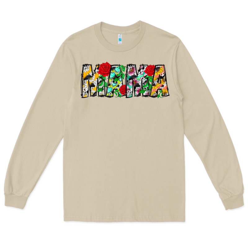 Floral Animal Print Mama Long Sleeve Tee by CowhideDigitalArt | Teevron