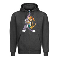 Charcoal Heather bugs bunny and lola bunny Zipper Hoodie - DesigneFamous