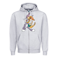 Heather Grey bugs bunny and lola bunny Zipper Hoodie - DesigneFamous