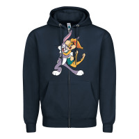 Navy bugs bunny and lola bunny Zipper Hoodie - DesigneFamous