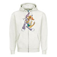 Oatmeal Heather bugs bunny and lola bunny Zipper Hoodie - DesigneFamous