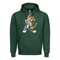 Sports Green bugs bunny and lola bunny Zipper Hoodie - DesigneFamous