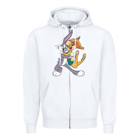 White bugs bunny and lola bunny Zipper Hoodie - DesigneFamous