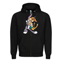 Black bugs bunny and lola bunny Zipper Hoodie - DesigneFamous