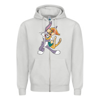 Dove Grey bugs bunny and lola bunny Zipper Hoodie - DesigneFamous