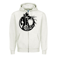 Oatmeal Heather goku super saiyan ultra dragon Zipper Hoodie - DesigneFamous