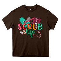 Chocolate Brown Scrub life Heavy Core Tee - CowGirlArtShop