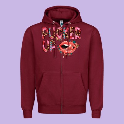 Pucker Up Zipper Hoodie Designed By Jahusdesignshop